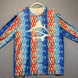 Loco  Skaliz Long Sleeve Performance Fishing Shirt Men's XL Blue Fish Scales